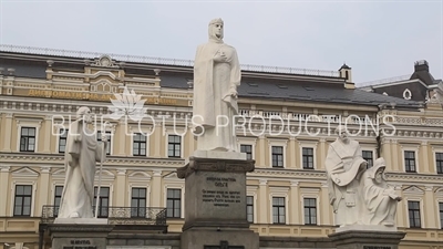 Statues of St. Andrey, Queen Olga, St. Cyril (Kirill) and St. Methodius (Mefodiy) in Kiev