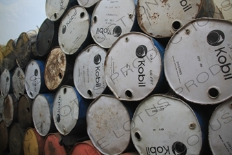 Kobil Oil Drums in a Market in Gondar