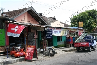 Shops outside Prambanan Temple Compound near Yogyakarta