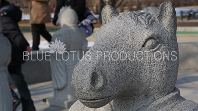 Horse Head Statue of the Twelve Zodiac Animals/Figures outside the Korean National Folk Museum at Gyeongbok Palace (Gyeongbokgung) in Seoul