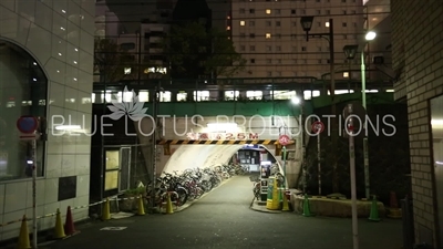 Tokyo Metro Train on Elevated Track in Shibuya