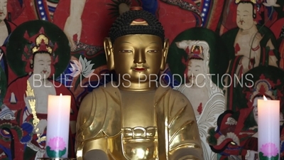 Altar in Palsang Hall (Palsangjeon) at Beomeosa Temple in Busan