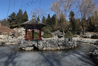 Pavilion in the Southwest Waterscape Area in Ritan Park in Beijing