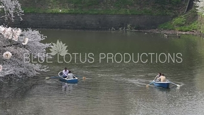 Tokyo Imperial Palace (Kokyu) Chidorigafuchi Moat Row Boats