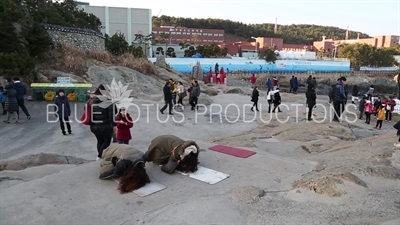 People Praying at Haedong Yonggung Temple (Haedong Yonggungsa) in Busan