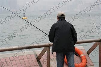 Man Fishing in Hong Kong