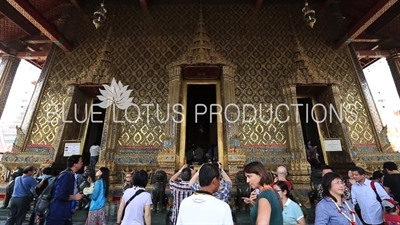 Ubosot Entrance at the Emerald Temple/Chapel (Wat Phra Kaew) at the Grand Palace (Phra Borom Maha Ratcha Wang) in Bangkok