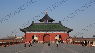 South Gate of the Hall of Prayer for Good Harvests (Qi Nian Dian) Complex in the Temple of Heaven (Tiantan) in Beijing