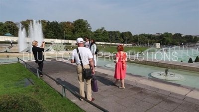 Fountain of Warsaw (Fontaine de Varsovie) in the Gardens of the Trocadero (Jardins du Trocadero) in Paris