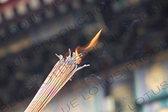 Incense Burning in the Lama Temple (Yonghegong) in Beijing