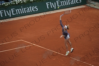 Maria Sharapova Serving on Philippe Chatrier Court at the French Open/Roland Garros in Paris