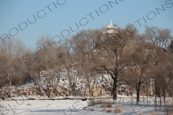 Pavilion on a Hill in the Sun Island Scenic Area (Taiyang Dao) in Harbin