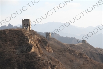 Five Eye/Hole Tower (Wu Yan Lou), Large Arc Roof Tower (Dahu Dinglou) and Nianzigou Tower (Nianzigou Lou) on the Jinshanling Section of the Great Wall of China