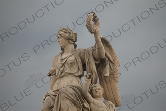 Statue of Victory at the Entrance to the Palace of Versailles (Château de Versailles) in Versailles