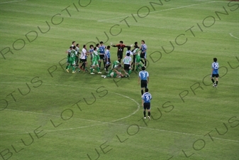 Players Scuffling During a Chinese Super League Match between Beijing Guoan and Dalian Shide at the Workers' Stadium (Gongren Tiyuchang) in Beijing