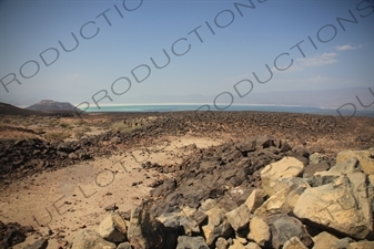 Hills and Volcanic Rock around Lake Assal in Djibouti