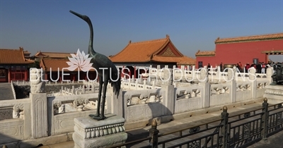Crane Statue in front of the Hall of Supreme Harmony (Taihe Dian) in the Forbidden City in Beijing