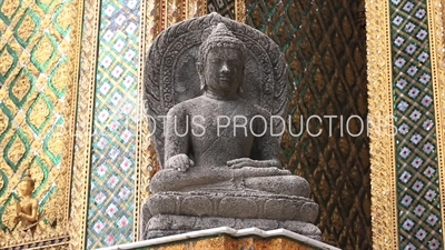 Stone Buddha Statue at the Emerald Temple/Chapel (Wat Phra Kaew) at the Grand Palace (Phra Borom Maha Ratcha Wang) in Bangkok