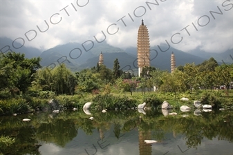 Three Pagodas of Chongsheng Temple (Chongsheng Si San Ta) near the Old City in Dali