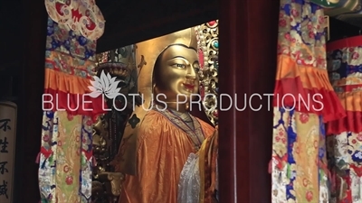 Tsongkhapa (Zongge Shanhuicheng) Statue in the Hall of the Wheel of the Law (Falun Dian) in the Lama Temple in Beijing