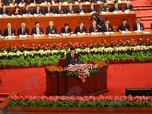 President Hu Jintao Speaking at the Opening of the 18th National Congress of the Communist Party of China (CPC) in the Great Hall of the People in Beijing