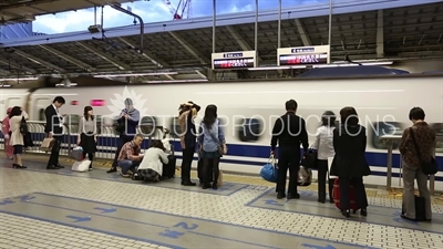 Bullet Train (Shinkansen) Arriving at Tokyo Station