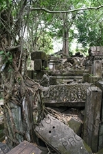 Ruined Columns at Beng Melea in Angkor