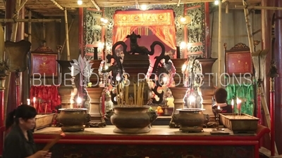 Incense Burning in Man Mo Temple on Hong Kong Island