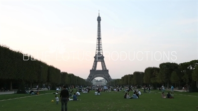 Field of Mars (Champ de Mars) and Eiffel Tower in Paris