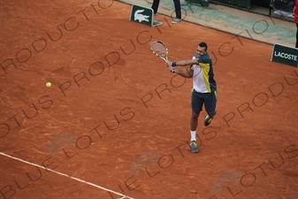 Jo-Wilfried Tsonga on Philippe Chatrier Court at the French Open/Roland Garros in Paris