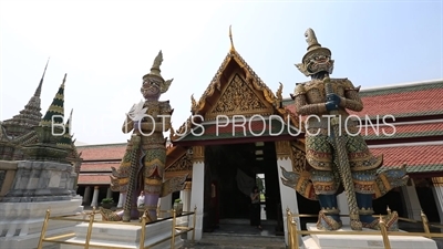 Sahatsadecha and Thotsakan Guardian Demons at the Emerald Temple/Chapel (Wat Phra Kaew) at the Grand Palace (Phra Borom Maha Ratcha Wang) in Bangkok