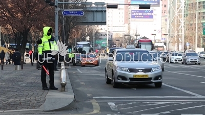 Traffic on a Street in Seoul