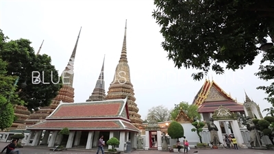 Phra Maha Chedi Si Rajakarn and Viharn Phranorn at Wat Pho (Wat Phra Chetuphon Vimolmangklararm Rajwaramahaviharn) in Bangkok