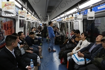 Line 5 Subway Carriage at Ciqikou Station in Beijing