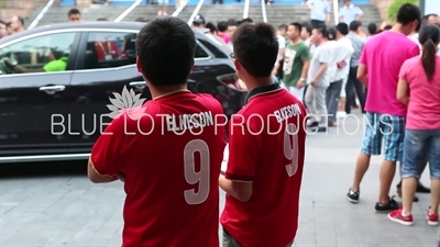 Football Fans outside Yuexiushan Stadium (Yuexiushan Tiyuchang) on Derby Day in Guangzhou