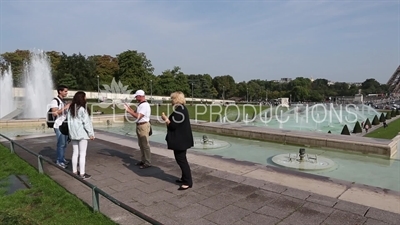 Fountain of Warsaw (Fontaine de Varsovie) in the Gardens of the Trocadero (Jardins du Trocadero) in Paris