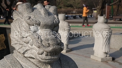 Dragon Head Statue of the Twelve Zodiac Animals/Figures outside the Korean National Folk Museum at Gyeongbok Palace (Gyeongbokgung) in Seoul