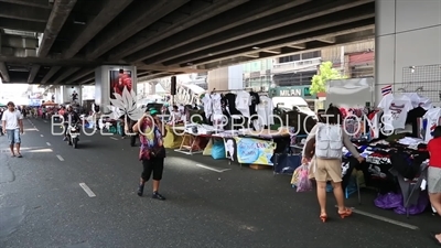 Clothing Stalls at Ratchaprasong Protest Camp in Bangkok