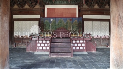 Throne in Myeongjeong Hall (Myeongjeongjeon) at Changgyeong Palace (Changgyeonggung) in Seoul