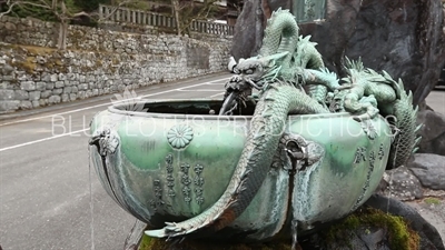 Dragon Spouted Bronze Water Fountain in Nikko