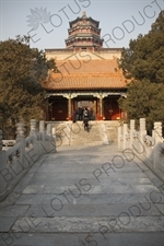 Second Palace Gate (Er Gong Men) and Tower of Buddhist Incense (Fo Xiang Ge) in the Summer Palace in Beijing