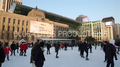 Seoul City Hall and Ice Rink