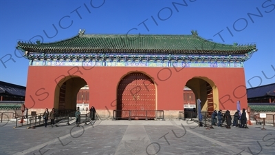 South Gate of the Hall of Prayer for Good Harvests (Qi Nian Dian) Complex in the Temple of Heaven (Tiantan) in Beijing