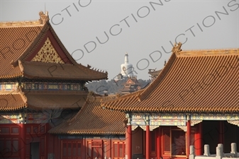 Forbidden City Roofs/Rooves Stupa in Beihai Park (Beihai Gongyuan) Stupa in Beijing