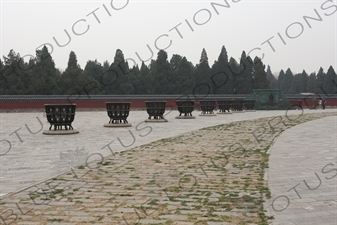 Sacrificial Stove and Sacrificial Braziers in the Circular Mound Altar (Yuanqiu Tan) Compound in the Temple of Heaven (Tiantan) in Beijing