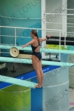 Female Diver Warming up in the Beijing National Aquatics Centre/Water Cube (Guojia Youyong Zhongxin/Shuili Fang) in the Olympic Park in Beijing