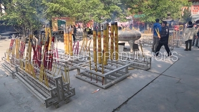 Incense Burning at Po Lin Monastery on Lantau Island