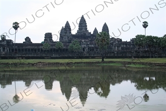 Exterior of Angkor Wat Reflecting in Lake