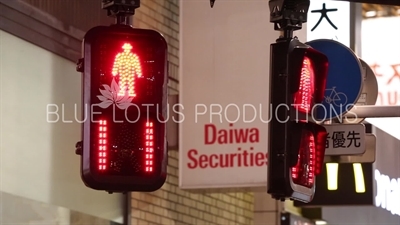 Pedestrian Crossing Lights in Shibuya in Tokyo