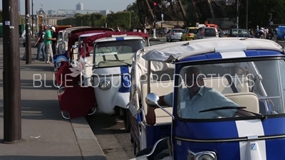 Tuk Tuks/Motorised Rickshaws near the Eiffel Tower in Paris